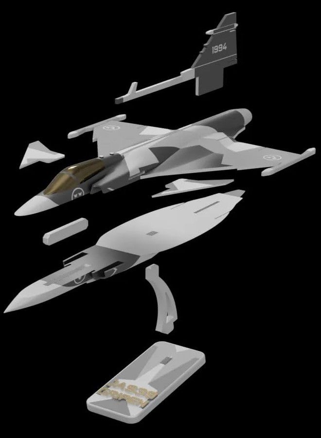 مجموعة مكعبات ثلاثية الأبعاد لطائرة JAS39 GRIPEN، مجموعة أحجية معدنية ثلاثية الأبعاد لطائرة JAS39 GRIPEN، نموذج طائرة مقاتلة نفاثة، للأعمار من 14 سنة فما فوق - Image 3